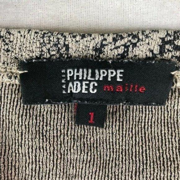 Philippe Adec Maille Beige Python Print Blouse - Picture 9 of 10